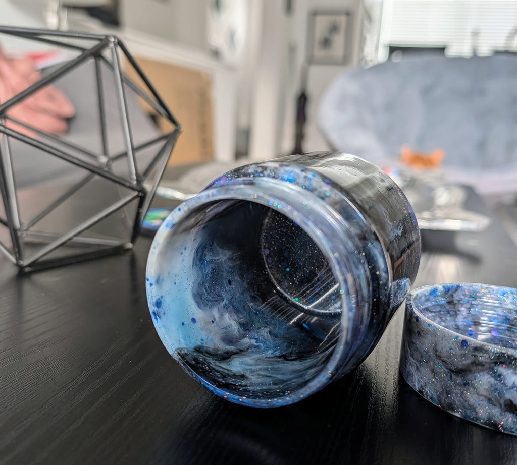Nocturne ∙ Handmade Resin Storage Jar ∙ 3" × 3.5"