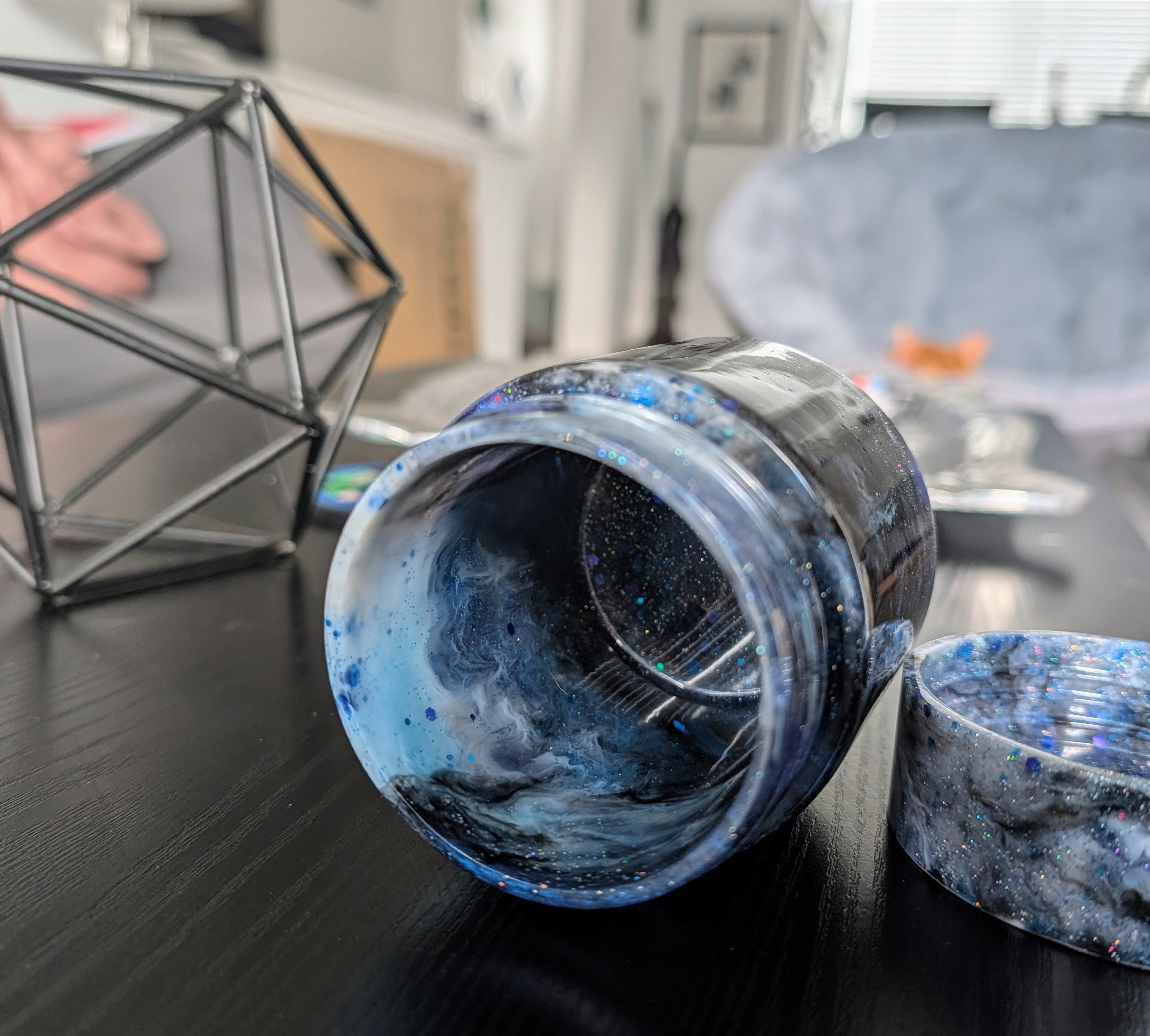 Nocturne ∙ Handmade Resin Storage Jar ∙ 3" × 3.5"
