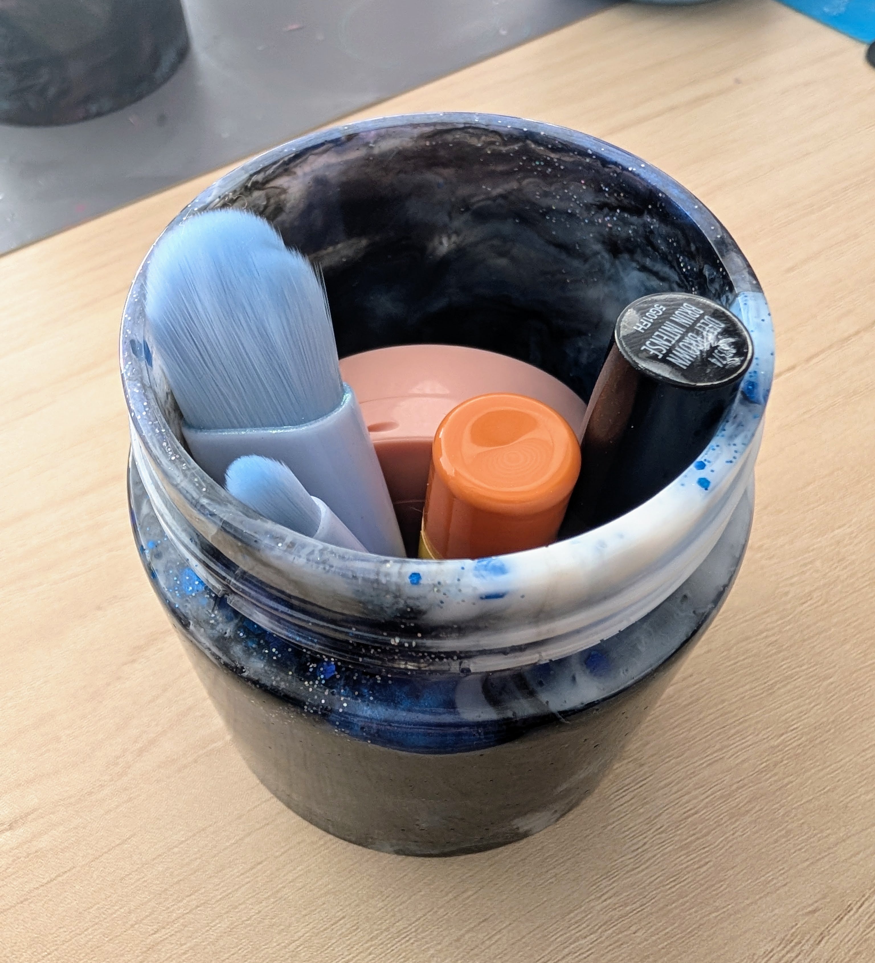 Nocturne ∙ Handmade Resin Storage Jar ∙ 3" × 3.5"