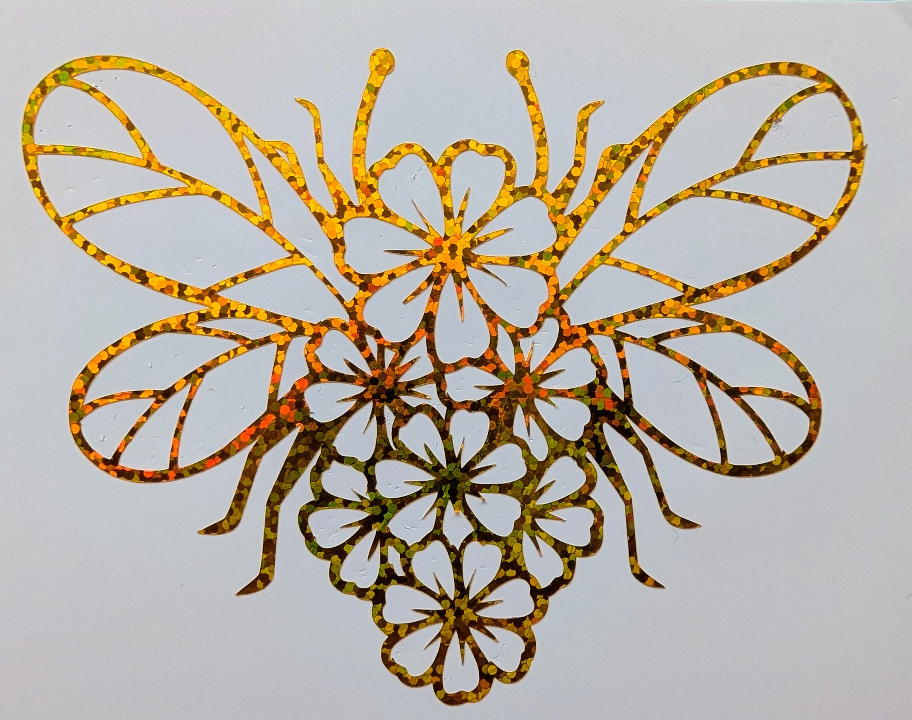Floral Bumblebee ∙ Vinyl Decal ∙ 4"