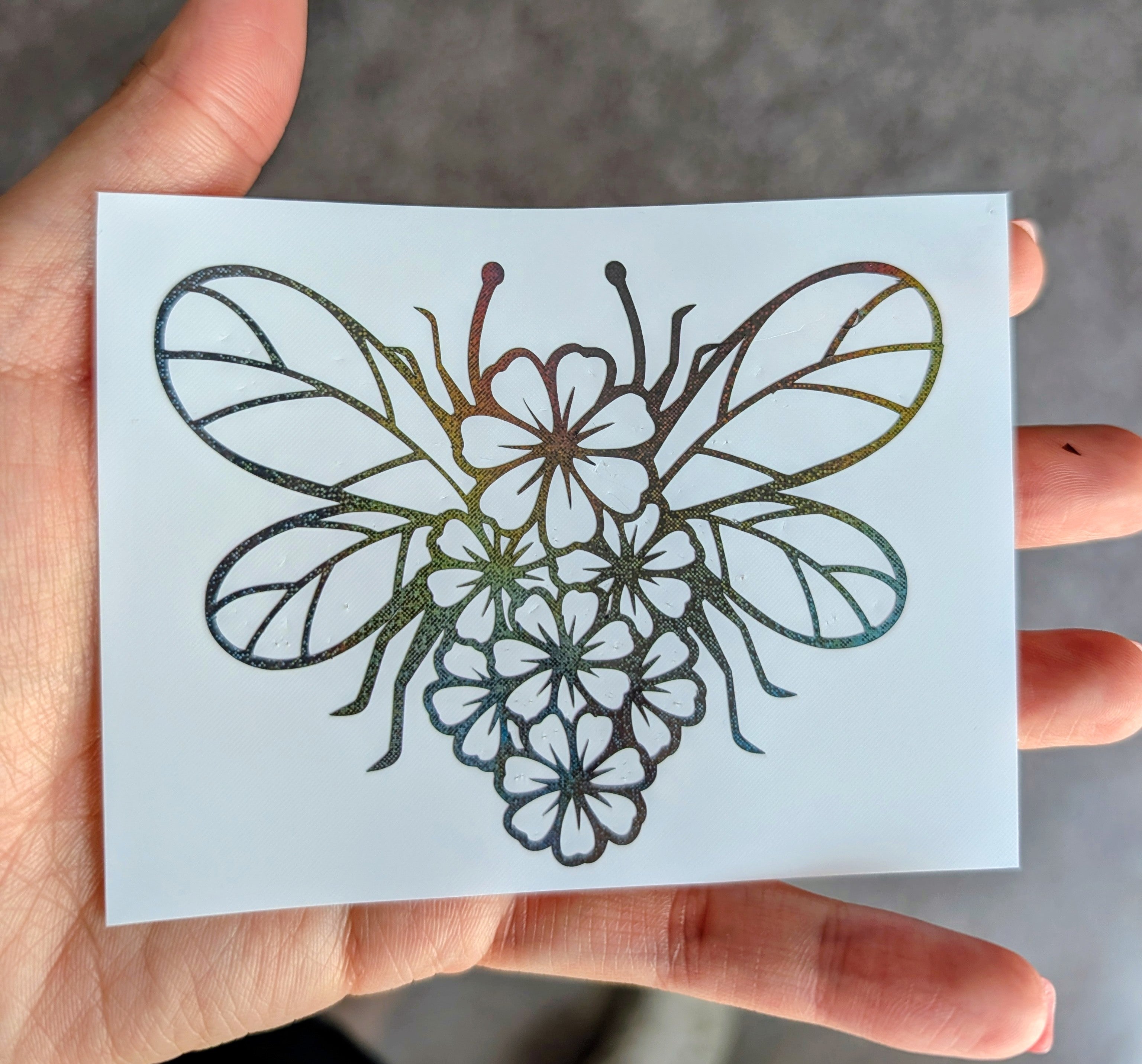Floral Bumblebee ∙ Vinyl Decal ∙ 4"