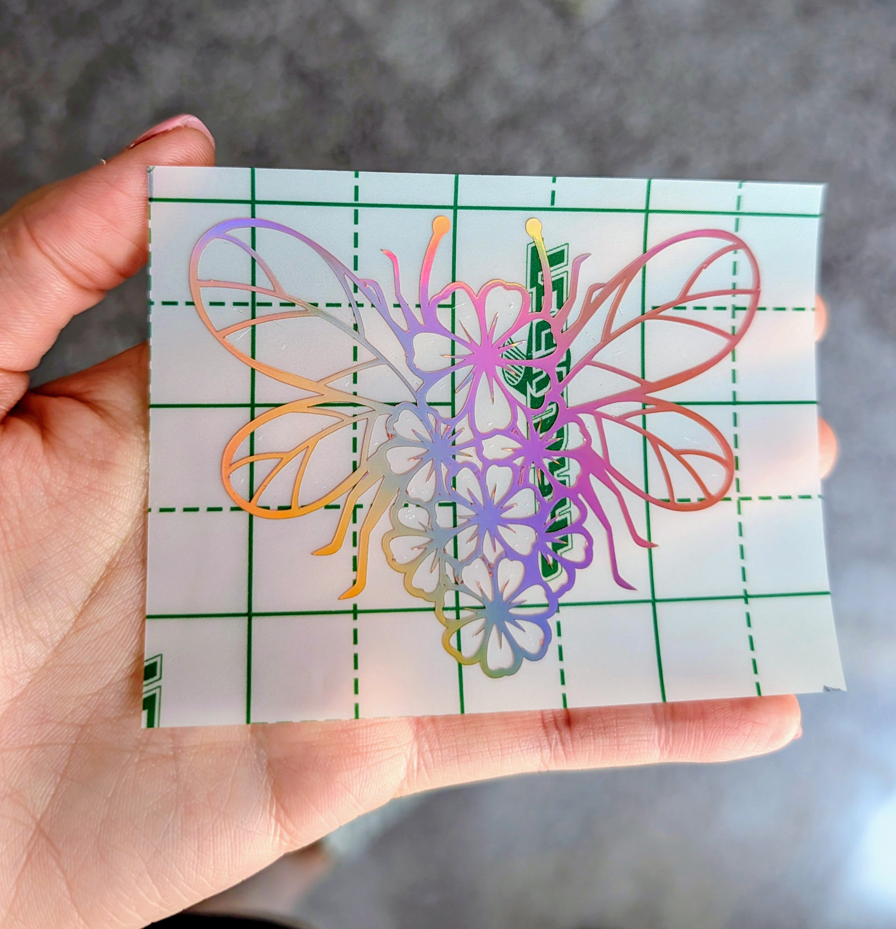 Floral Bumblebee ∙ Vinyl Decal ∙ 4"
