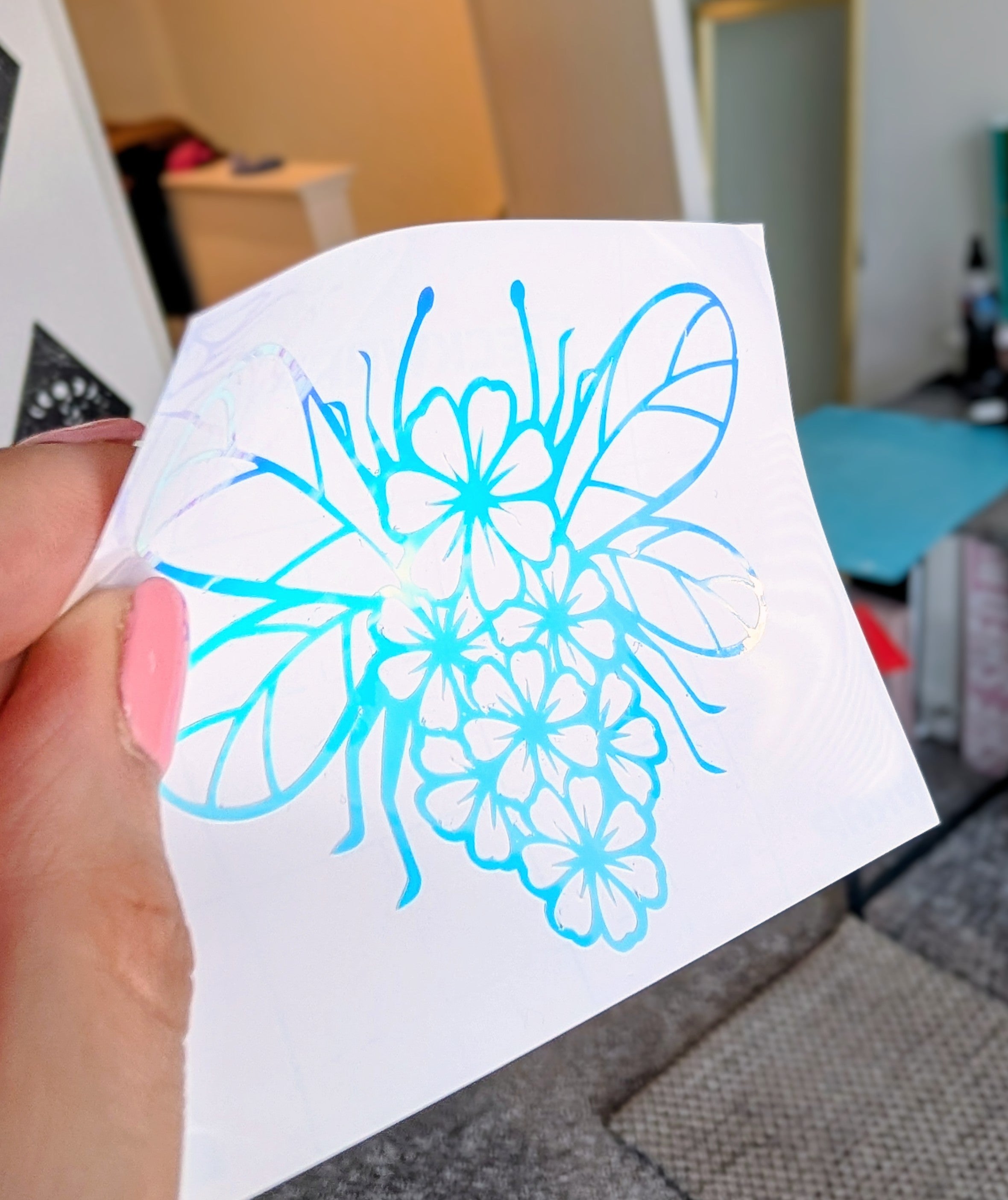 Floral Bumblebee ∙ Vinyl Decal ∙ 4"
