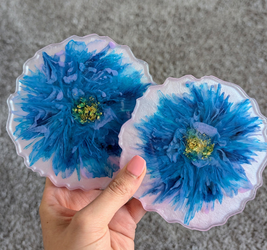 Hydrangea Dreams ∙ Handmade Resin Coaster Set ∙ Set of 2