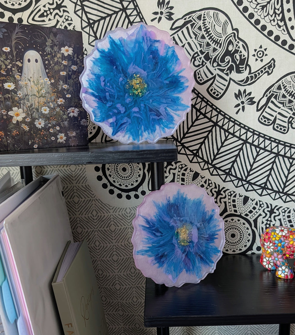 Hydrangea Dreams ∙ Handmade Resin Coaster Set ∙ Set of 2