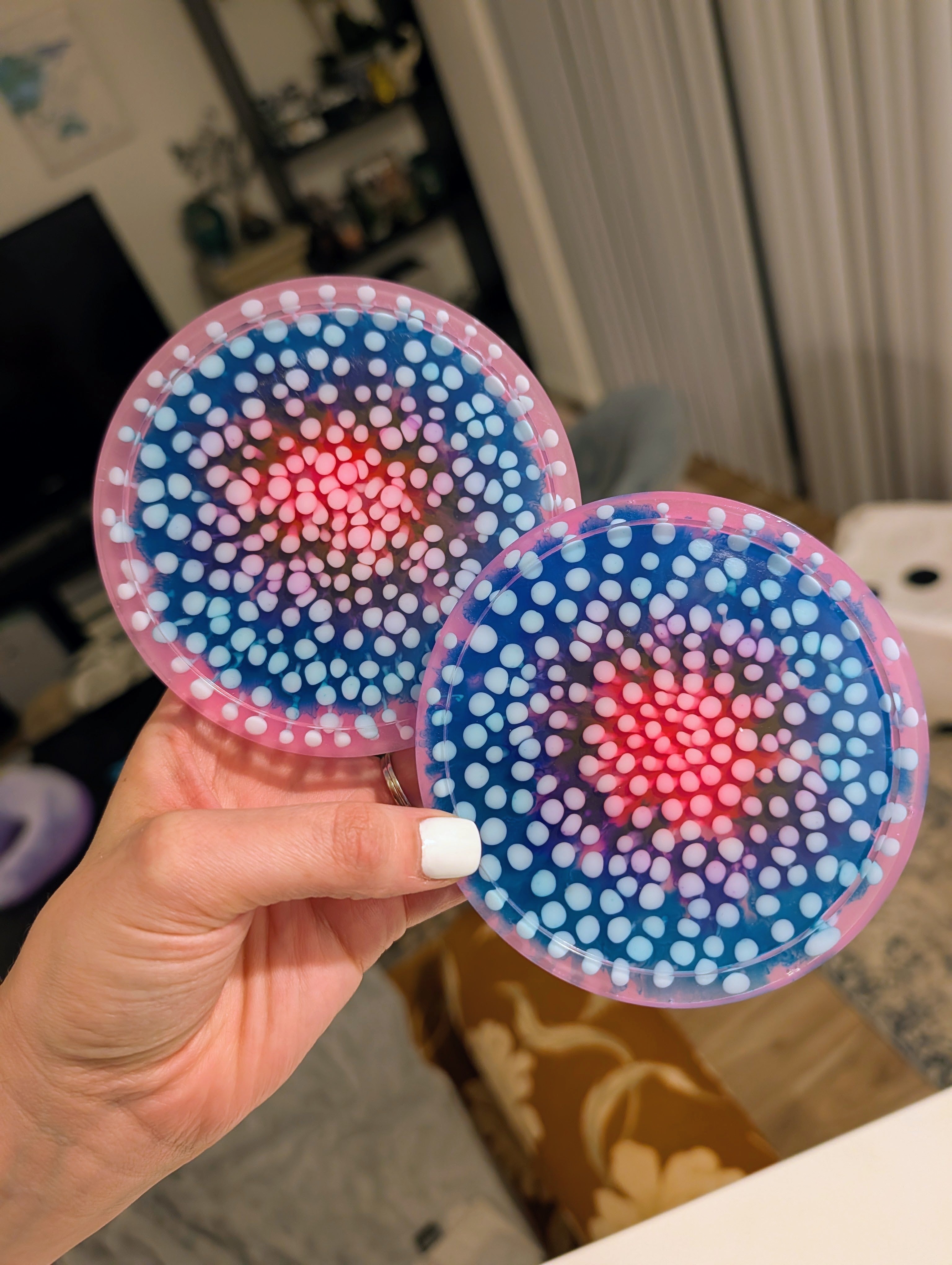 Candy Cosmos ∙ Handmade Resin Coaster Set ∙ Set of 2