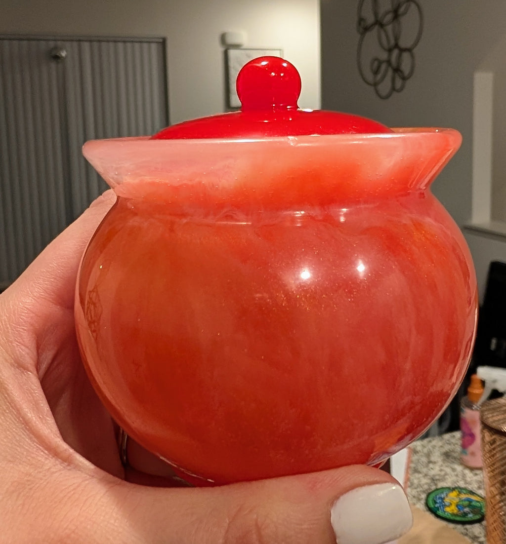 Firelight • Handmade Resin Storage Jar • 4"