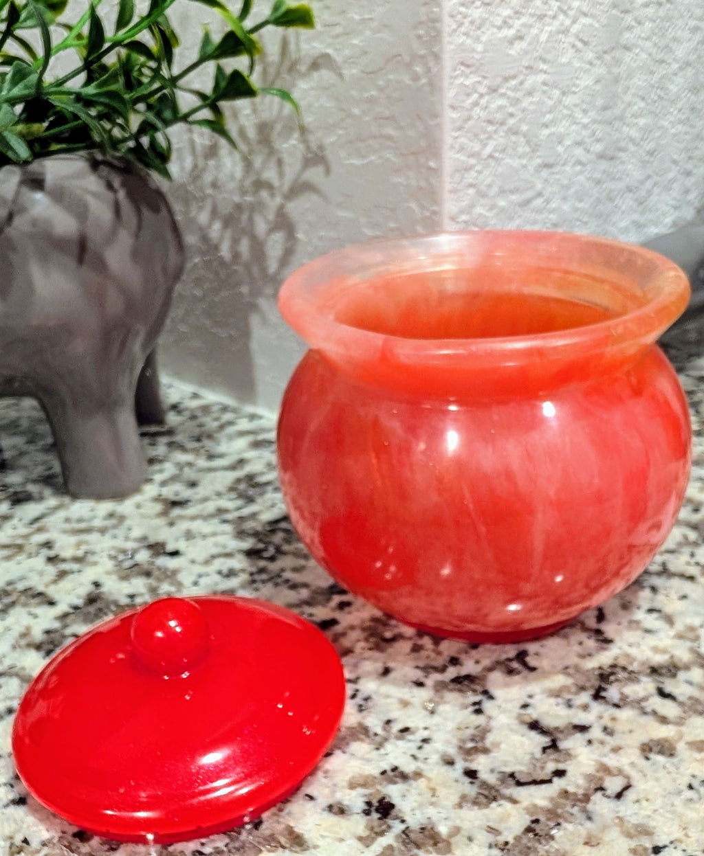 Firelight • Handmade Resin Storage Jar • 4"