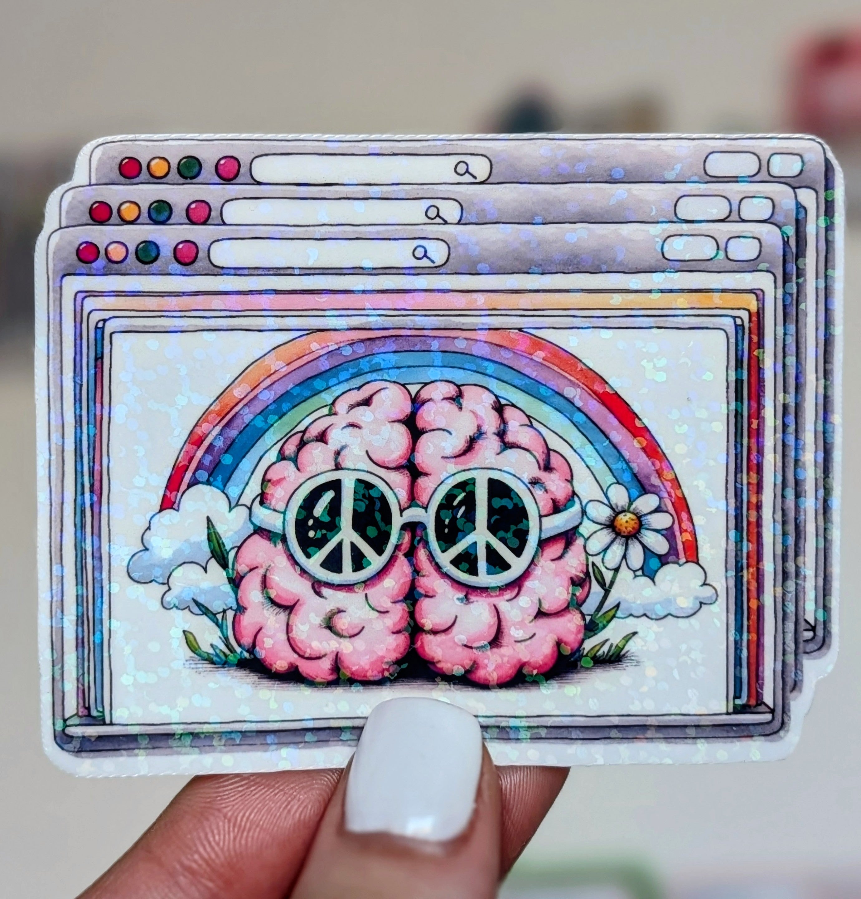 Peace of Mind ∙ Holographic Vinyl Sticker ∙ 2x3"