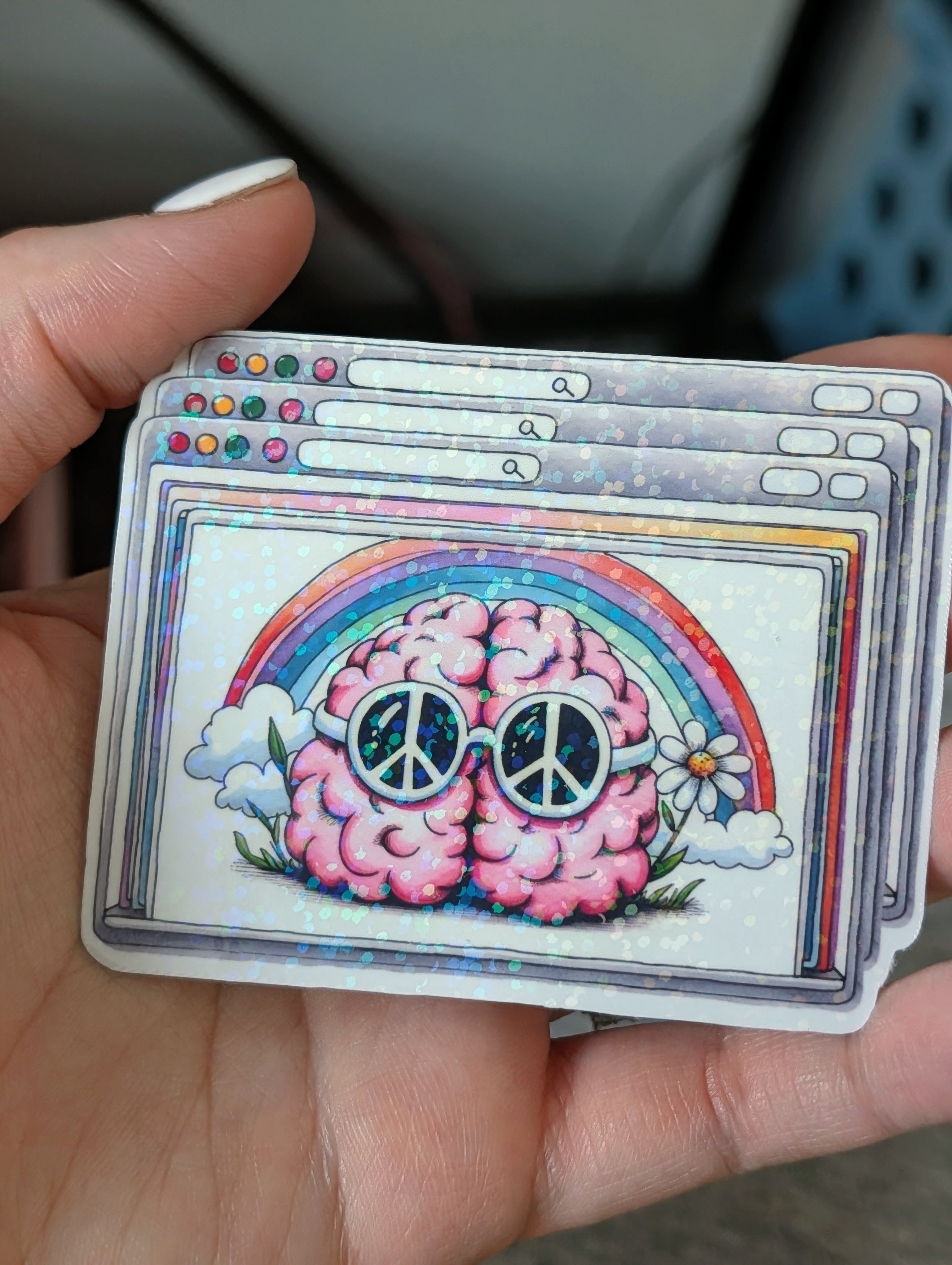 Peace of Mind ∙ Holographic Vinyl Sticker ∙ 2x3"