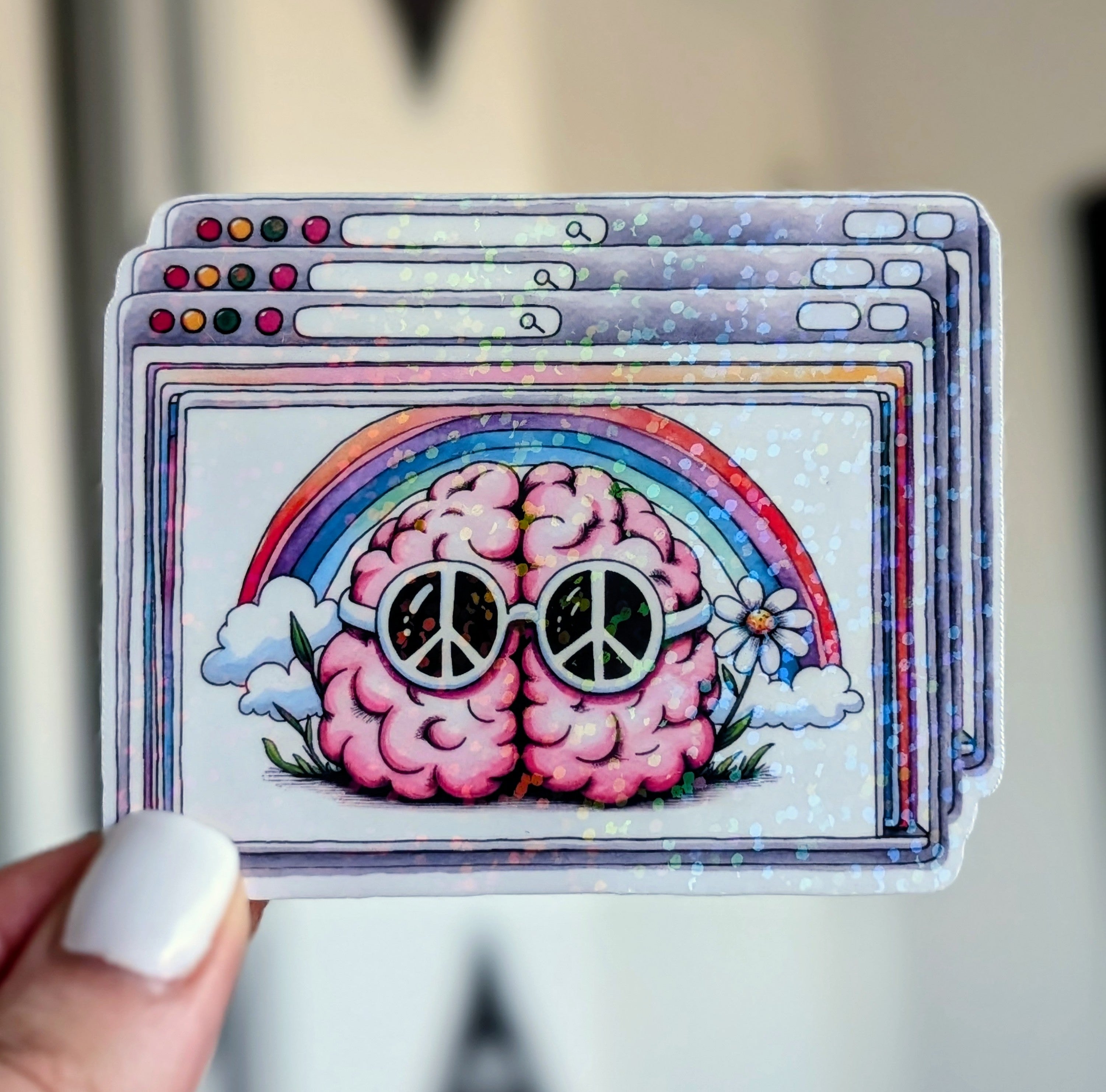 Peace of Mind ∙ Holographic Vinyl Sticker ∙ 2x3"