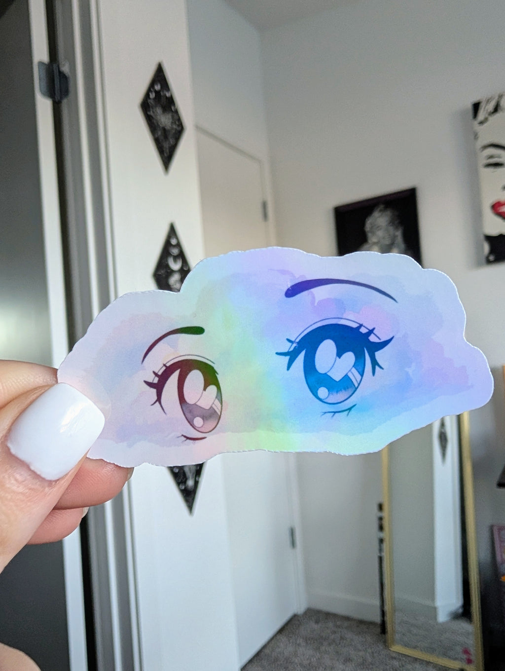 Head in the Clouds • Holographic Vinyl Sticker • 3"