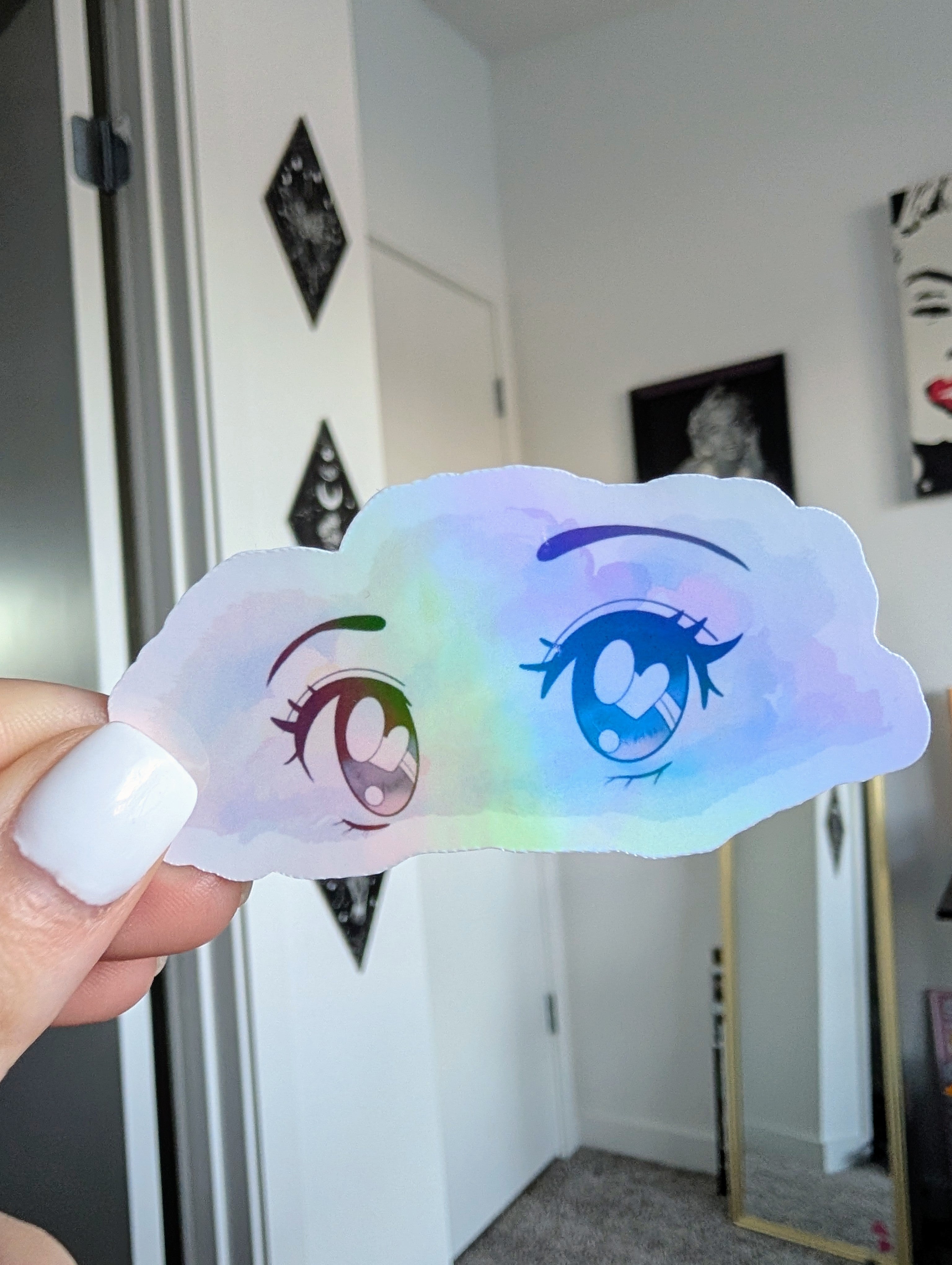 Head in the Clouds • Holographic Vinyl Sticker • 3"