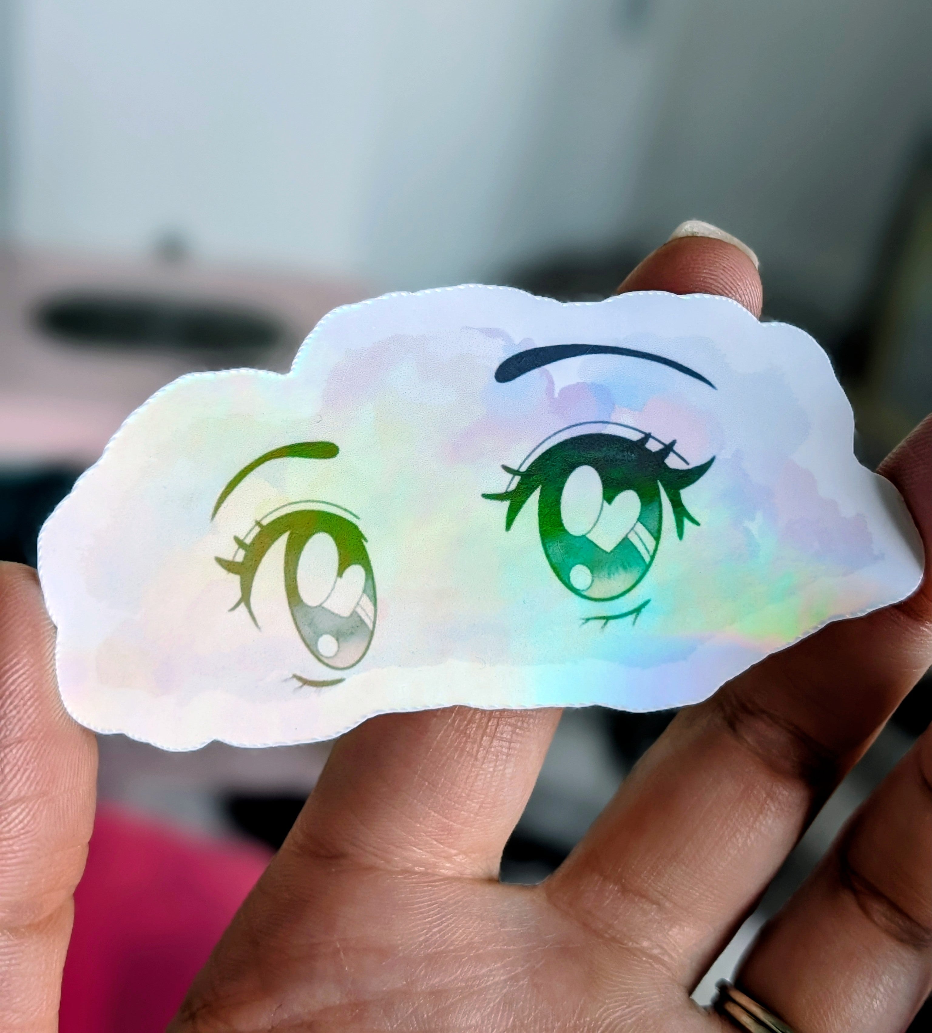 Head in the Clouds • Holographic Vinyl Sticker • 3"