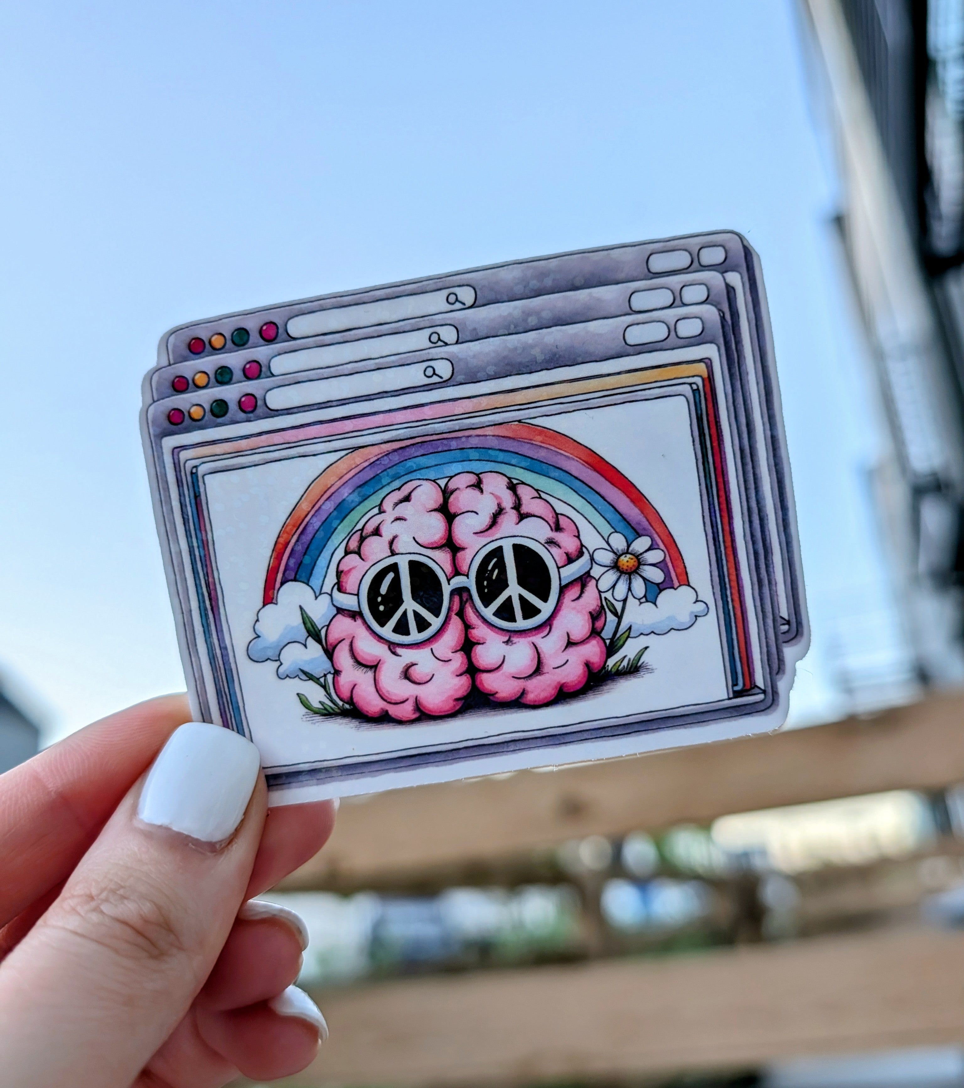 Peace of Mind ∙ Holographic Vinyl Sticker ∙ 2x3"