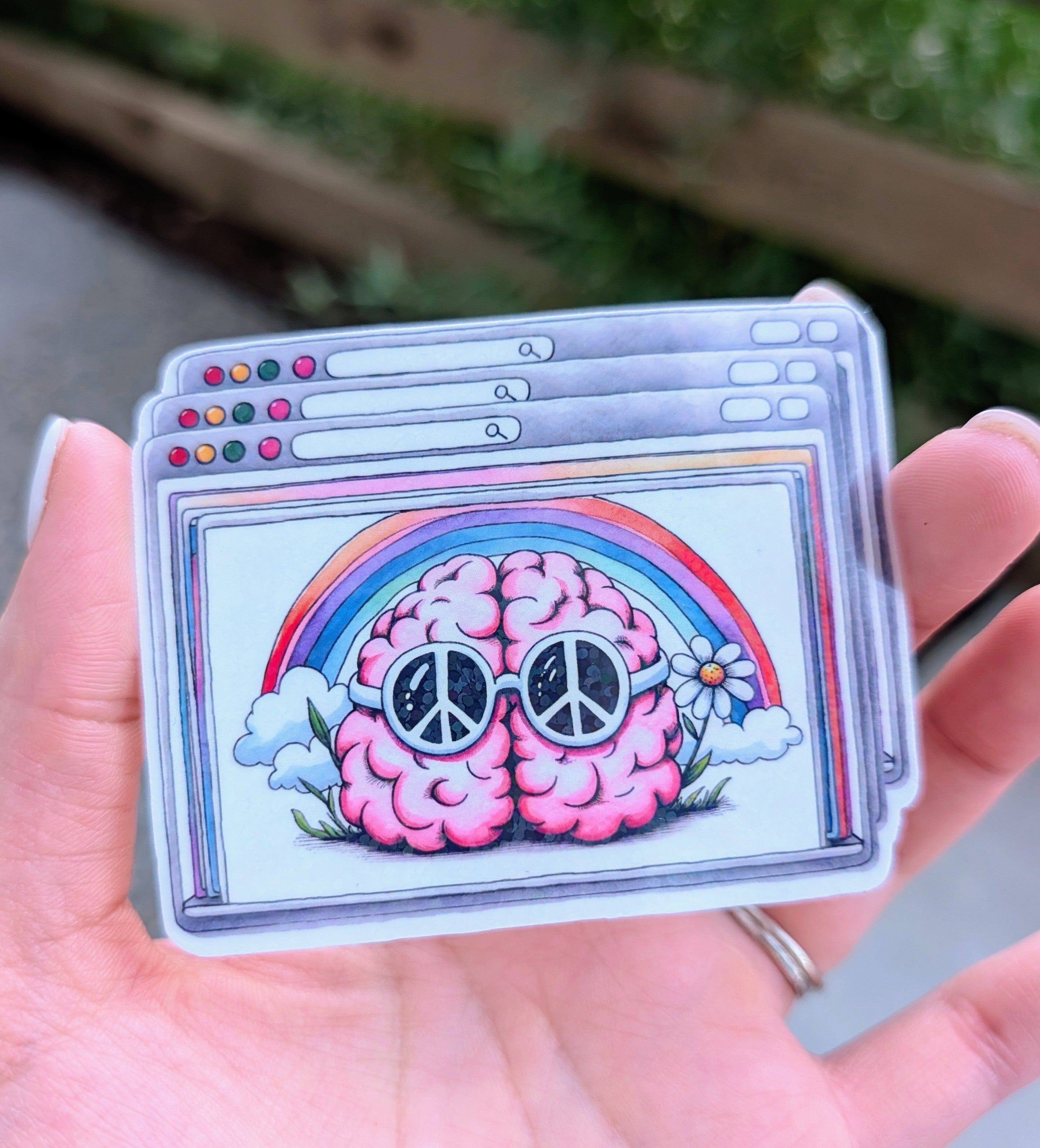 Peace of Mind ∙ Holographic Vinyl Sticker ∙ 2x3"
