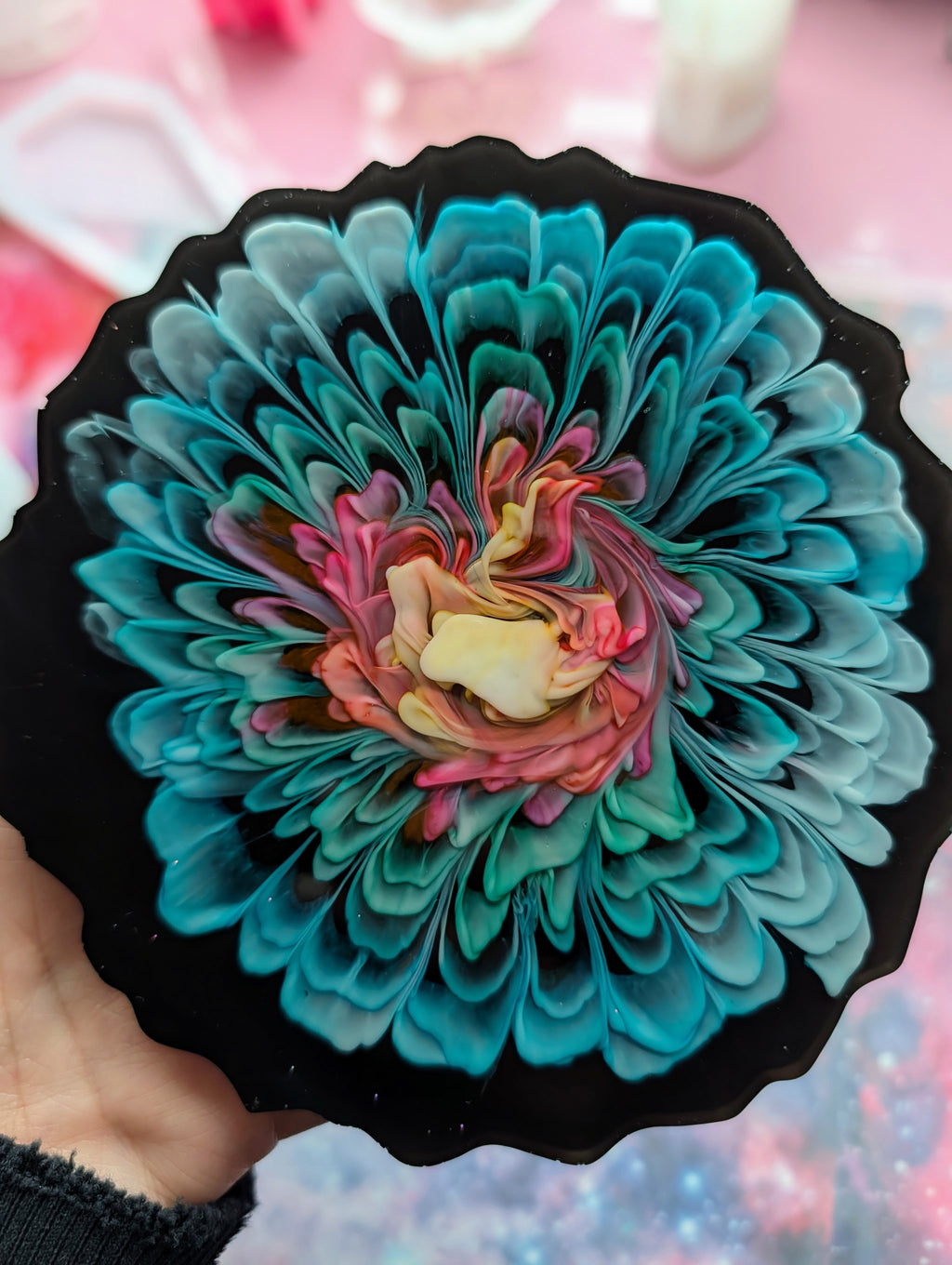 Midnight Garden • Handmade Resin Coaster Set • Set of 2