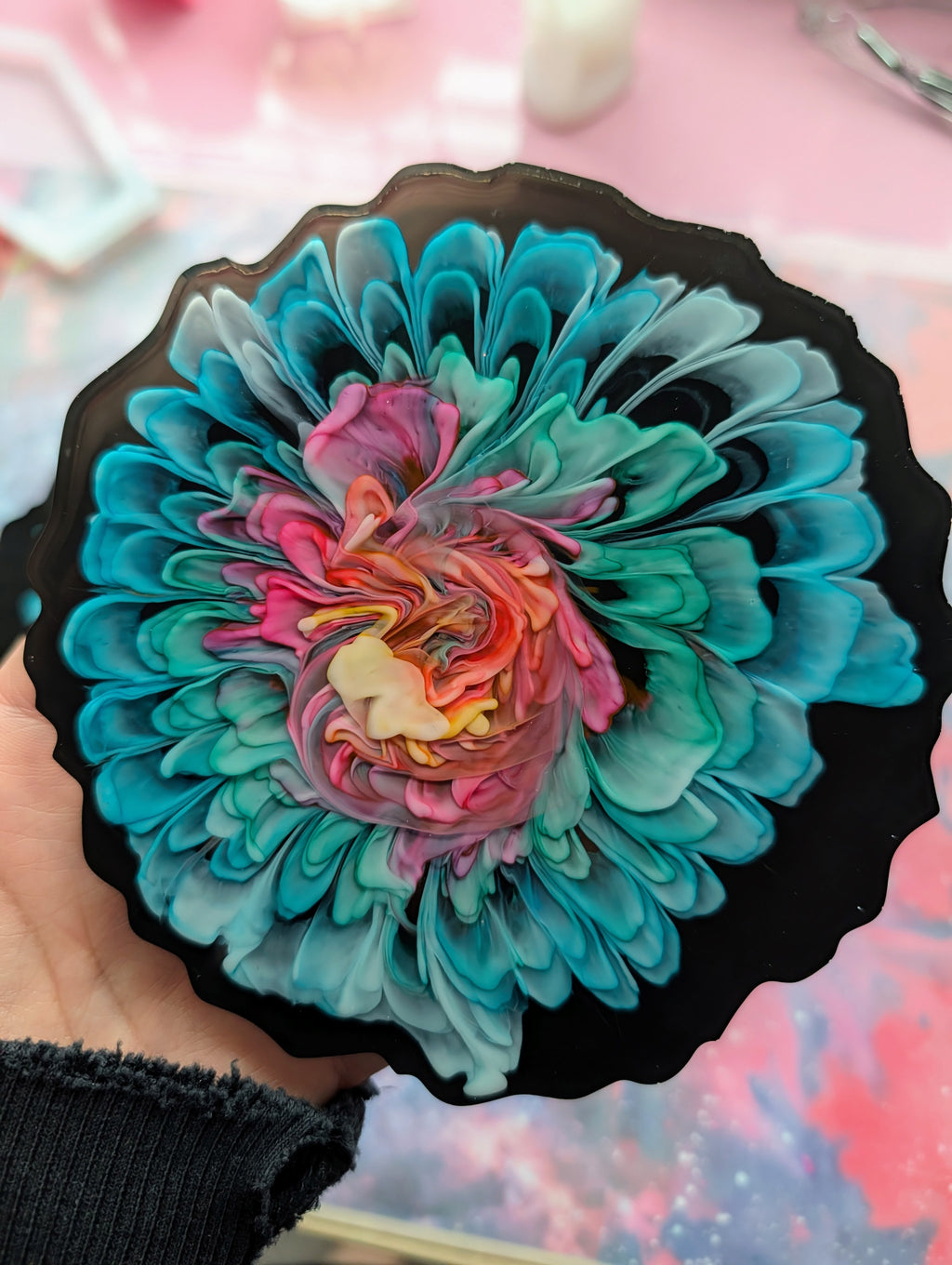 Midnight Garden • Handmade Resin Coaster Set • Set of 2