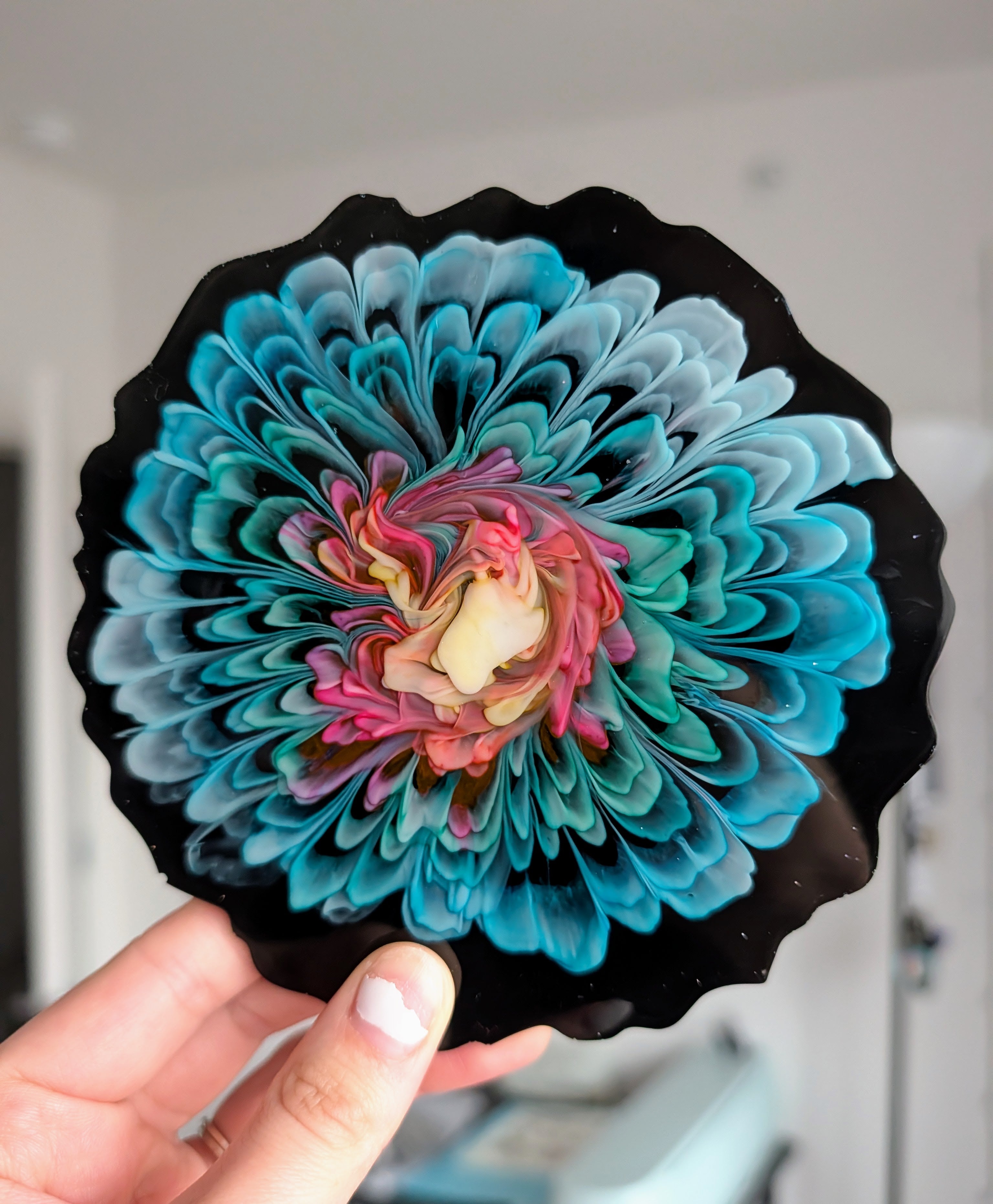 Midnight Garden • Handmade Resin Coaster Set • Set of 2