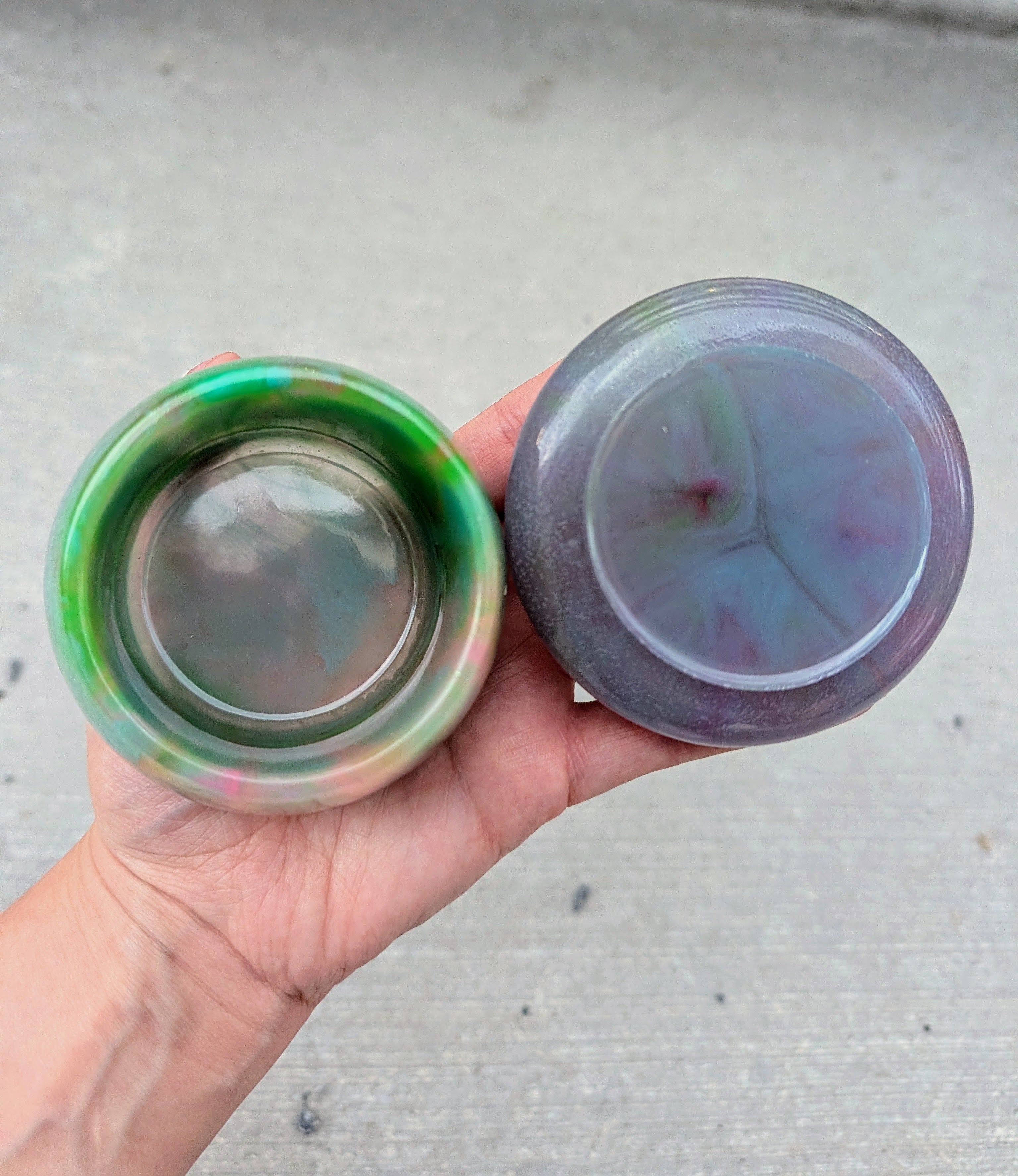 Neon Grove ∙ Glow-in-the-Dark Handmade Resin Mushroom Storage Jar ∙ 4"