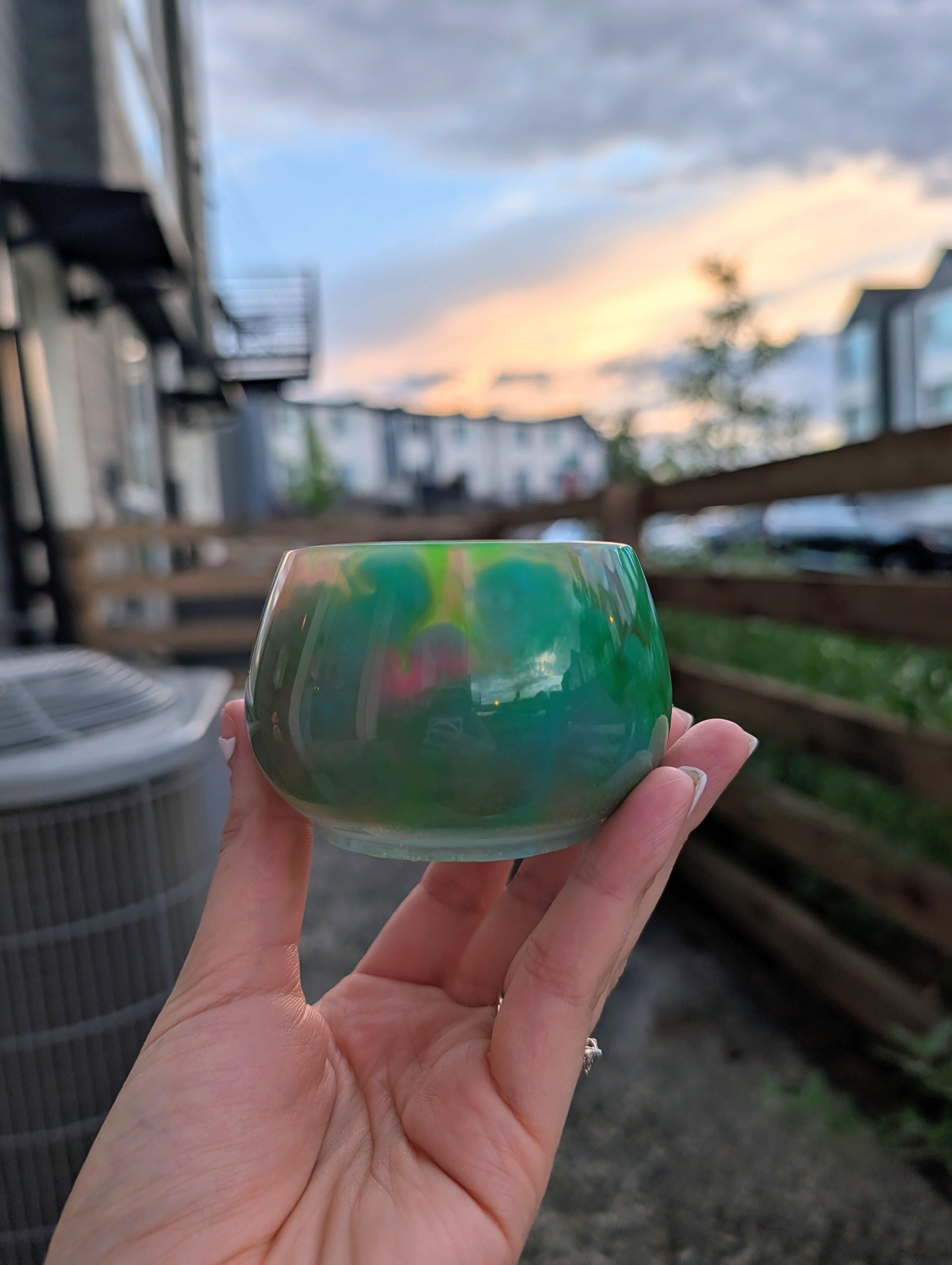 Neon Grove ∙ Glow-in-the-Dark Handmade Resin Mushroom Storage Jar ∙ 4"