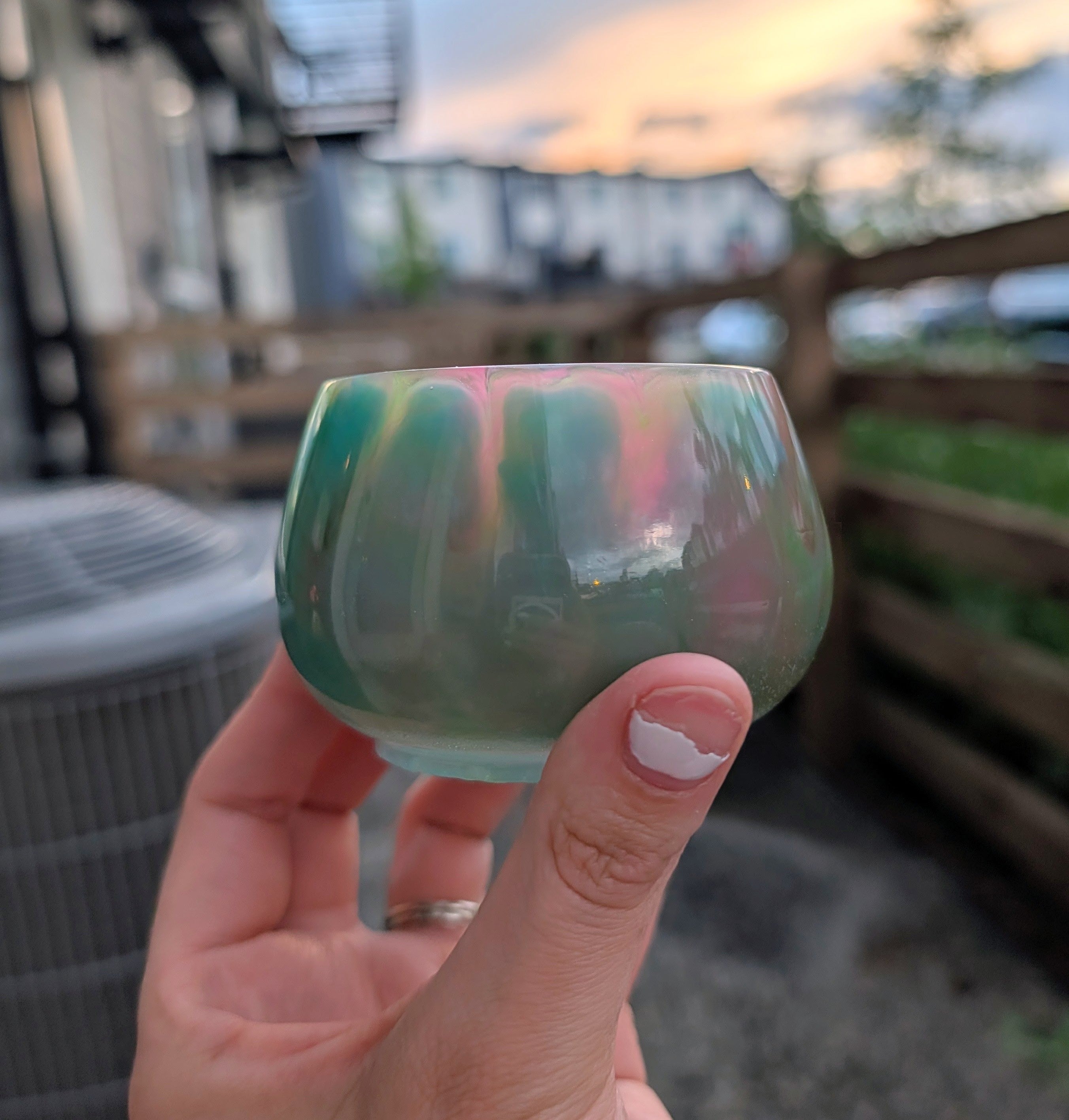 Neon Grove ∙ Glow-in-the-Dark Handmade Resin Mushroom Storage Jar ∙ 4"