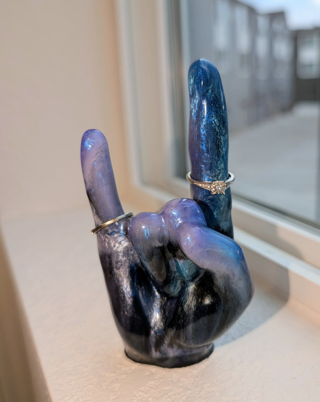 Event Horizon ∙ Handmade Resin Rock Hand Ring Holder ∙ 4.5″
