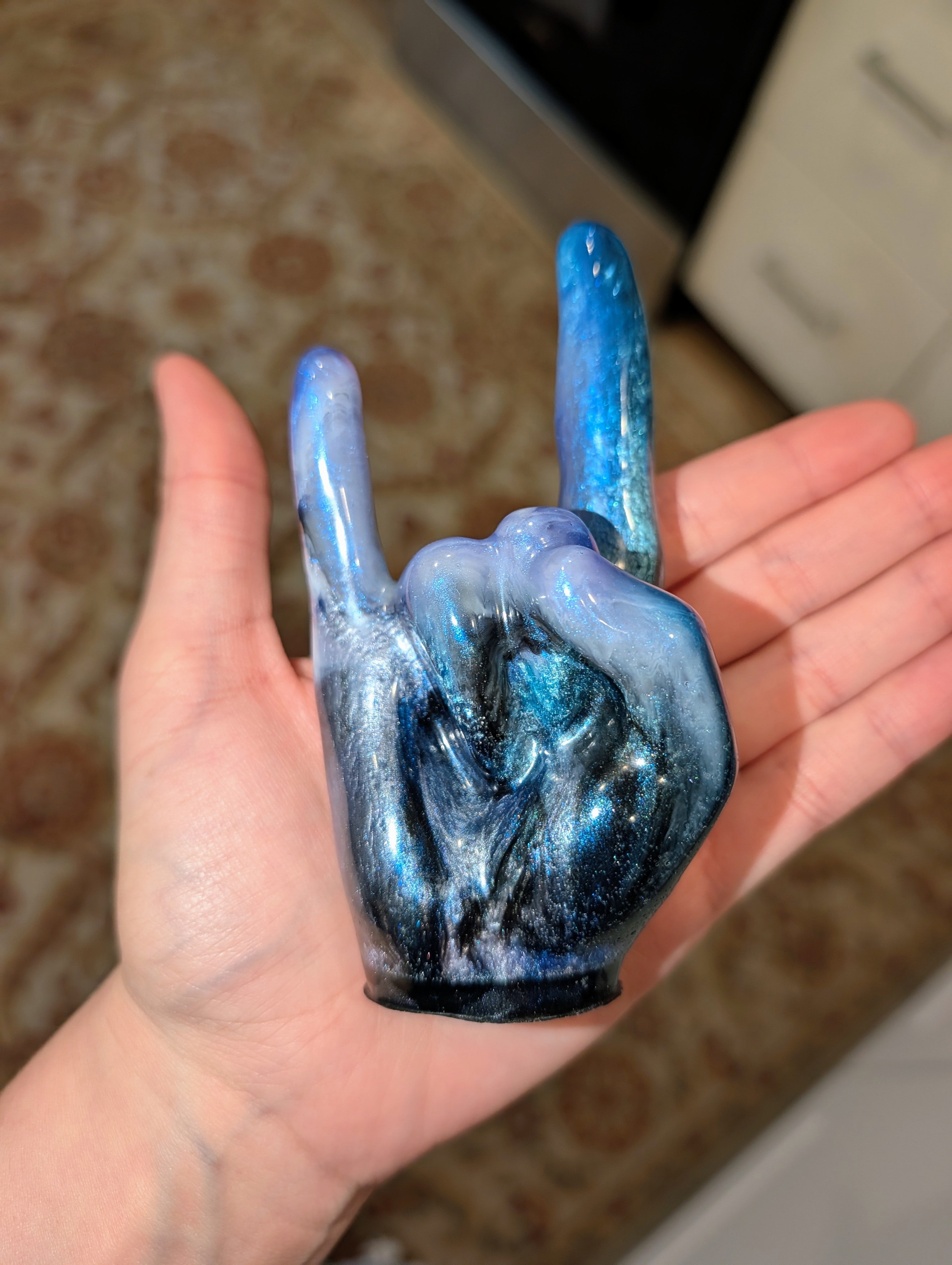 Event Horizon ∙ Handmade Resin Rock Hand Ring Holder ∙ 4.5″