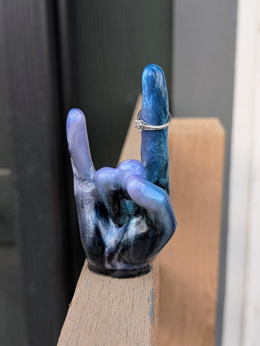 Event Horizon ∙ Handmade Resin Rock Hand Ring Holder ∙ 4.5″