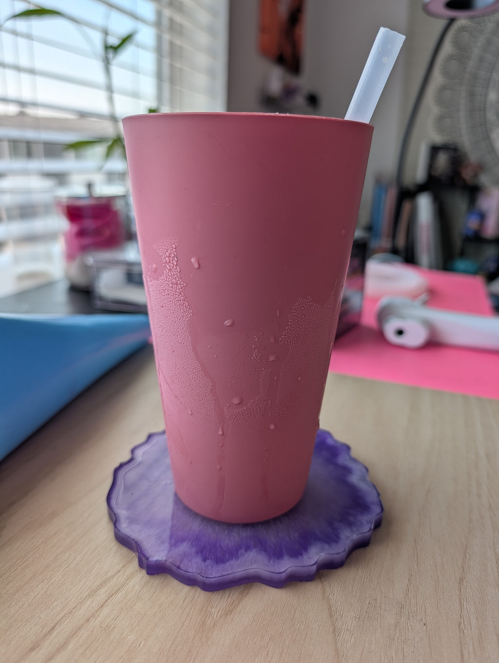 Amethyst Halo ∙ Handmade Resin Coaster Set ∙ Set of 2