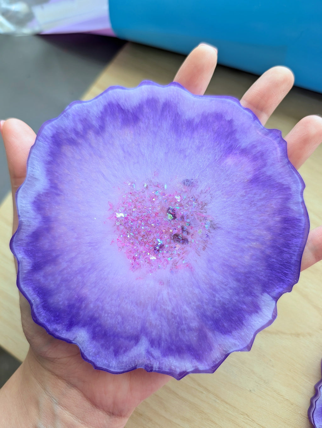 Amethyst Halo ∙ Handmade Resin Coaster Set ∙ Set of 2