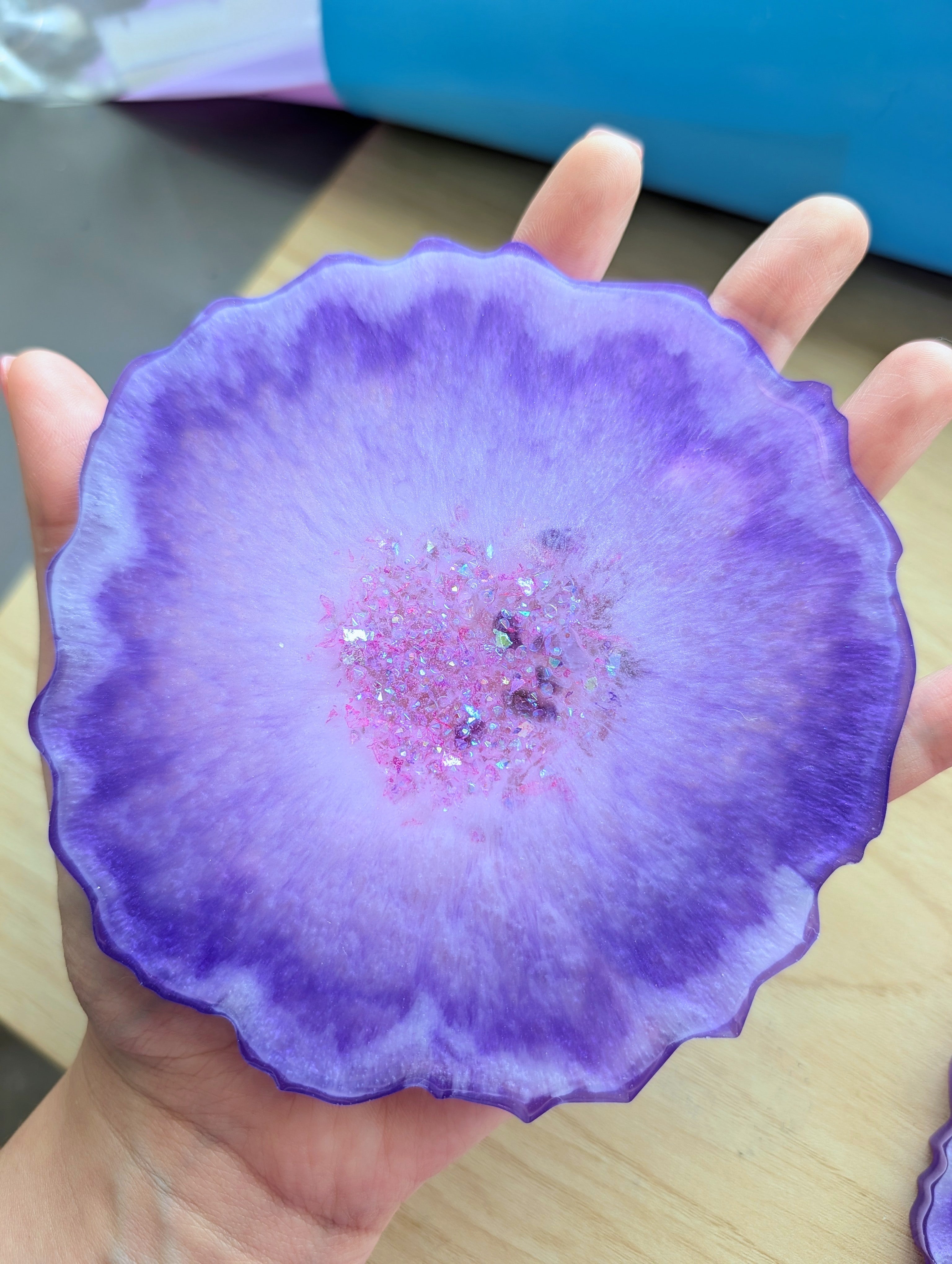 Amethyst Halo ∙ Handmade Resin Coaster Set ∙ Set of 2