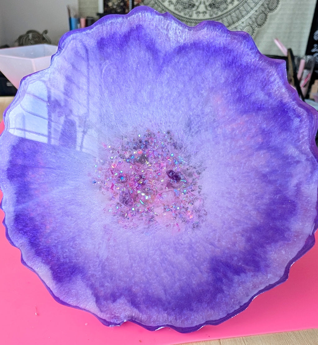 Amethyst Halo ∙ Handmade Resin Coaster Set ∙ Set of 2